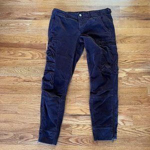 Jordan Louis Corduroy‎ Utility Pants Women 28 burgundy purple Cargo
